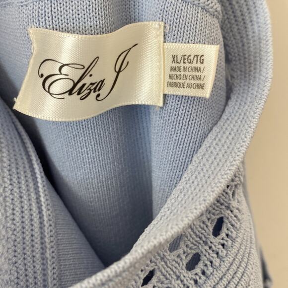 Eliza J Off the Shoulder Cap Sleeve Light Blue Mini Dress Size: XL - Picture 6 of 10